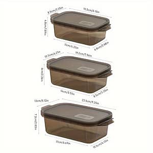 3-piece Microwave Safe Plastic Food Storage Containers – Multipurpose, Clip-on Closure, Square Shape, Freezer And Microwave Safe For Preservation Containers Shop Online at Dubai Trades