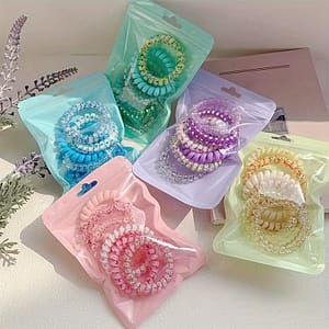 30-pack Colorful Spiral Hair Ties, Non-damage Coil Hair Bands, Synthetic Rubber Ponytail Holders For Women, Elegant Hair Accessories 15+ Accessories Shop Online at Dubai Trades