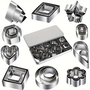 30pcs Mini Cookie Cutter Set – Stainless Steel Shapes Including Flowers, Hearts, Stars & For Perfect Pastries, Pies, And Gummies Bakeware Shop Online at Dubai Trades