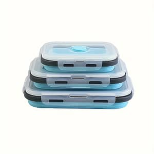 3/4pcs Foldable Silicone Food Containers – Bento Box, Food Storage Box, Leak Proof, Refrigerator/microwave Safe, Bpa Free Meal Preparation Bake & Serve Sets Shop Online at Dubai Trades 2