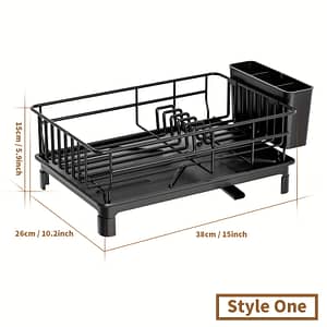 360-degree Rotating Nozzle Dish Draining Rack – Suitable For 1-2 People – Kitchen Countertop Storage – Metal And Plastic Construction Dish Racks Shop Online at Dubai Trades