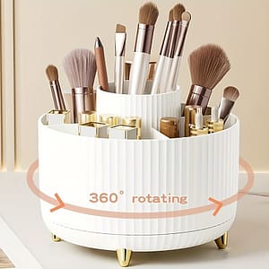 360° Rotating – 1pc Plastic Cosmetic Storage With 5 Compartments – -functional For , Lipsticks, Products, And Stationery – Unscented Desk With Design Bags & Cases Shop Online at Dubai Trades