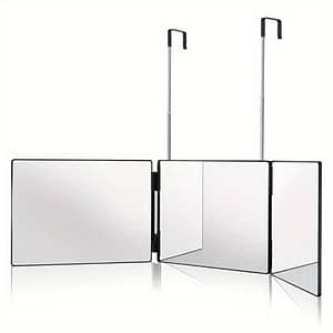 360° Rotating 3-way Trifold Mirror – Height Adjustable With Hooks For Effortless Self-hair Cutting & Makeup Application Beauty & Personal Care Shop Online at Dubai Trades