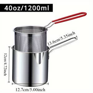 3l/100oz Stainless Steel Deep Fryer Pot With Strainer Basket, Cooking Pot For Boiling, Frying, And Soup Making – Compatible With Induction Cooktops Cookware Shop Online at Dubai Trades