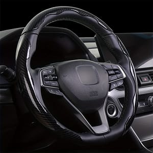 3pcs Car Anti-skid Carbon Fiber Style Steering Wheel Cover, Gm Suitable Steering Wheel Cover, Car Buckle Steering Wheel Cover Automotive Shop Online at Dubai Trades