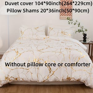 3pcs Duvet Cover Set, Polyester Bronzing Bedding Set, Soft Comfortable Skin-friendly Duvet Cover, For Bedroom, Guest Room (1*duvet Cover + 2*pillowcase, Without Core) Bedding Shop Online at Dubai Trades