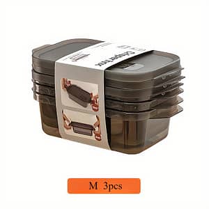 3pcs Microwave Safe Plastic Food Storage Containers – Multipurpose, Clip-on Closure, Square Shape, Freezer And Microwave Safe For Home & Kitchen Shop Online at Dubai Trades