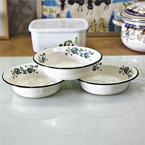 3pcs Set Vintage Floral Enamel Bowls – Thick, -resistant Soup & Noodle Serving Dishes For Kitchen And Dining Bowls Shop Online at Dubai Trades