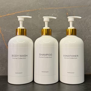 3pcs Shampoo & Conditioner Dispenser Set With Wall Mounts – 16.9oz, Bamboo Pump, Plastic, Bathroom Essentials, Shampoo And Conditioner Set Bath Shop Online at Dubai Trades