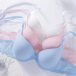 3pcs Solid Floral Lace Glossy Underwire Bra, Sexy Comfy Push Up Bra, Women’s Lingerie & Underwear Bras Shop Online at Dubai Trades