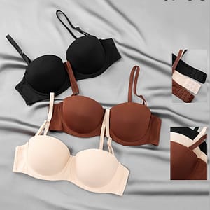 3pcs Solid Underwire Bra, Sexy Comfy Push Up Bra, Women’s Lingerie & Underwear Bras Shop Online at Dubai Trades