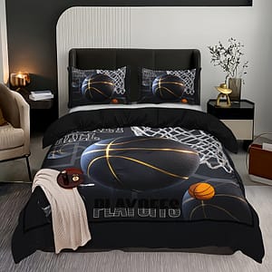 3pcs Sports Basketball Duvet Cover Set (1 Duvet Cover + 2 Pillowcase Without Pillow Insert), Soft And Breathable Hd Printing Bedding Set For Home Dormitory Bedding Shop Online at Dubai Trades