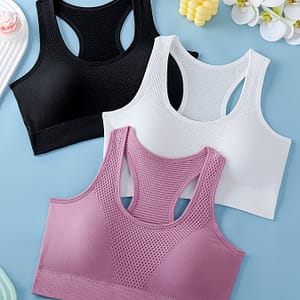 3pcs Sports Bras For Women, Breathable Back Yoga Fitness Running Tank Tops, Outer Wear Vest Active Underwear Shop Online at Dubai Trades