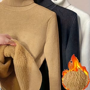 3pcs Turtleneck Solid Sweater, Casual Long Sleeve Sweater For Fall & Winter, Women’s Clothing Clothing Shop Online at Dubai Trades