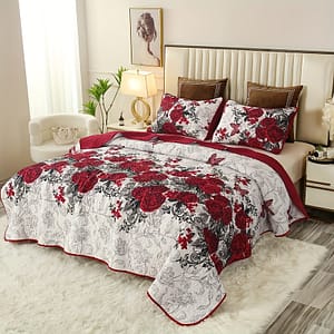 3pcs/set Brushed Print Quilted Bedspread Set (1*bedspread + 2*pillowcase Without Filler), Soft Breathable And Comfortable Bedding Set For Bedroom Dorm Room Decor Bedding Shop Online at Dubai Trades