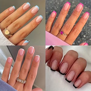4 Packs (96 Pcs) Glossy Short Square Press On – French Tip Fake – False For Women Girls Beauty & Personal Care Shop Online at Dubai Trades