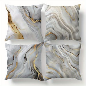 4 Pcs Gray And Texture Pillow Covers – Velvet, 45cm X 45cm, Contemporary Style, Zip Closure, Machine Washable, Suitable For Multiple Room Types Decorative Pillows Shop Online at Dubai Trades