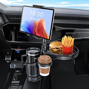 4-in-1 Car Cup Holder Tray & Tablet/phone Mount – Dual Expandable Base, Abs Adjustable Rotatable Cradle – Compatible With 4.7-13″ Devices Accessories Shop Online at Dubai Trades