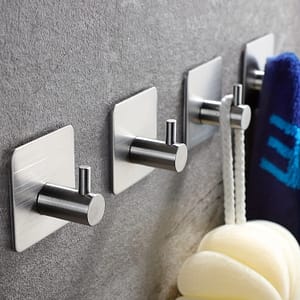 4-pack Heavy-duty Waterproof Stainless Steel Robe & Towel Hooks – Wall Mount Fashion Hook Set With Polished For Bathroom And Bedroom Organization Bathroom Fixtures Shop Online at Dubai Trades