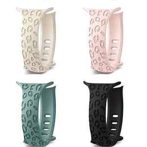 4-pack Leopard Engraved Silicone Bands For Watch, Water-resistant Sport Wristbands, Compatible With Iwatch Ultra/ultra 6 5 4 3 2 1 Se, Thin & Breathable Design Accessories Shop Online at Dubai Trades