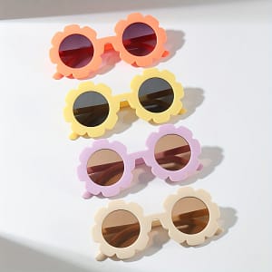 4-pack Unisex Kids Round Flower-shaped Glasses, , , Decorative Eyewear For Outdoor Hiking, Travel, Uv Protection, Accessories Shop Online at Dubai Trades