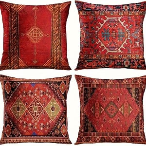 4-pack Vintage Soft Double-sided Printed Throw Pillow Covers, 18×18 Inches, Decorative Sofa Cushions Case For Living Room, Outdoor, Car – Retro And Bedding Shop Online at Dubai Trades