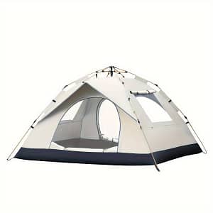 4-person Automatic Pop-up Tent With Fiberglass Poles, Square Oxford Cloth Camping Shelter, Quick Setup 3-second Design, Waterproof Zipper Closure For Hiking, Travel & Beach Camping & Hiking Shop Online at Dubai Trades