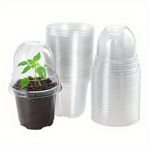 40pcs/set Plant Nursery Pots With Humidity Domes, 4 Inch Clear Nursery Pots (40 Pots + 40 Clear ), Pots Small Planter Containers With Drain Holes Outdoor Storage Gardening & Lawn Care Shop Online at Dubai Trades