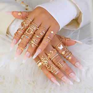 47pcs Simple Rhinestone Love Set For Women Daily Dating Holiday Clothing, Shoes & Jewelry Shop Online at Dubai Trades