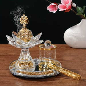 4pcs Crystal For Lotus Glass Set, Luxury Diamond Censers Sticks Hold For Home Wedding Ramadan Decoration, 2024 Home & Kitchen Shop Online at Dubai Trades