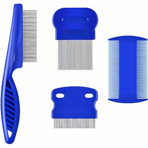 4pcs Flea Comb, Stainless Steel Round Teeth Comb, Double Sided Professional Pet Tear Stain Remover, Pet Stain Removal Tool For Small, Medium And Large Dog Combs Shop Online at Dubai Trades