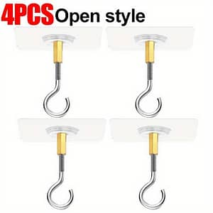 4pcs Heavy-duty Adhesive Ceiling Hooks For Hanging Plants, Baskets, Lanterns – Versatile Steel Wall Mount Hooks For Garden Decor, Holidays & More Home & Kitchen Shop Online at Dubai Trades