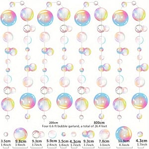 4pcs Iridescent Garland – Mermaid Party Decor, Transparent Pvc Cutouts For Birthdays, Weddings, Ocean-themed Events – Hanging Decorations For Walls, Furniture & More Decorations Shop Online at Dubai Trades