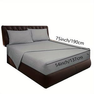 4pcs Luxury Italian-style Striped Sheet Set, 1800 Microfiber, Deep Pocket Bedding, Wrinkle, Stain, Fade Resistant, Breathable , Machine Washable, With Sanded Bedding Shop Online at Dubai Trades