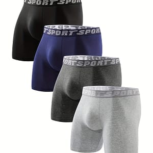 4pcs Men’ Sport Belt Sports Long Boxer Briefs – Ultra Comfy Breathable Underwear Boxers Clothing Shop Online at Dubai Trades 2