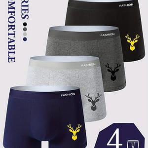4pcs Men’s Boxer Briefs, Fashion Print Athletic Underwear, Breathable Comfortable Waistband, Polyester 92% Spandex 8% Knit Fabric, Casual Shortie Panties Boxer Briefs Shop Online at Dubai Trades