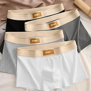 4pcs Men’s Breathable Soft Boxer Briefs – Stretchy, Fit For Casual Wear, Flat Leg, Boxer Briefs Shop Online at Dubai Trades