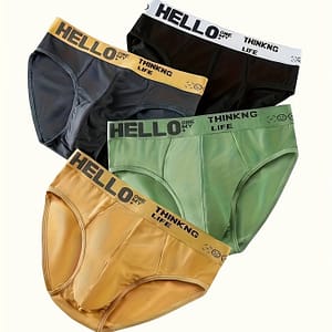 4pcs Men’s Briefs Classic Plain Color Summer Breathable Underwear, Comfortable Men’ Briefs Briefs Shop Online at Dubai Trades