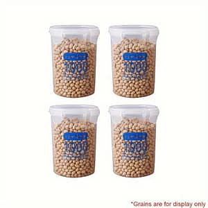 4pcs Plastic Storage Canisters With Lids, Food Grade Polypropylene Material, Clear Food Storage Container For Noodles Flour Cereal Rice Sugar Tea Coffee Beans Food Jars & Canisters Shop Online at Dubai Trades