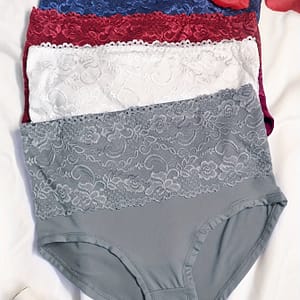 4pcs Plus Size Elegant Panties, Women’s Floral Lace Mid Waisted Soft & Breathable Briefs Clothing, Shoes & Jewelry Shop Online at Dubai Trades