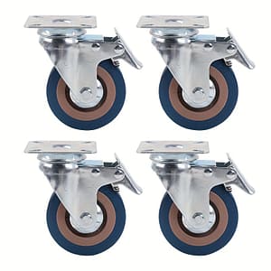 4pcs Silent Universal Wheels 3-inch (flat Bottom Brake) Casters Shop Online at Dubai Trades