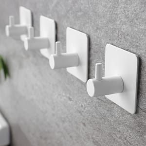 4pcs Stainless Steel Adhesive Wall Hooks, Rustproof Towel Holders For Jackets, Robes, And Utensils, Contemporary Style With Sleek Finish Home & Kitchen Shop Online at Dubai Trades