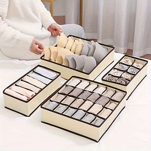 4pcs Versatile Sock Drawer Organizer, Underwear Organizer, Collapsible Closet Cabinet Organizer, Underwear Storage Boxes For Storing Socks, Handkerchiefs, Ties, Belts Accessories Shop Online at Dubai Trades 2