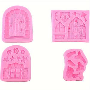 4pcs Vintage Fairy Garden Fairy Gnome Home Door Snail Silicone Chocolate Fondant Molds Crafting Polymer Clay Cake Decorating Bakeware Shop Online at Dubai Trades