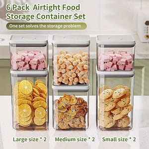 4pcs/6pcs Food Seal Storage Containers For Cereals, Flour, Sugar, Pasta, Coffee Beans, Easy Locking Lids For Kitchen Pantry Organization And Storage. Food Jars & Canisters Shop Online at Dubai Trades
