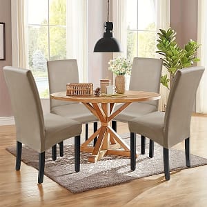 4pcs/6pcs Solid Color High Elastic Full Cover Dining Chair Covers, High Elastic And Cat Scratch Chair Covers, Suitable For Restaurants, Living Rooms, Hotels (120gsm) Chair Covers Shop Online at Dubai Trades