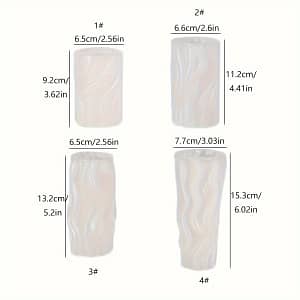 4pcs/set Wave Cylindrical Candle Silicone Mold With Irregular Geometric Shape Twisted Stripes Cylindrical Candle Mold Resin Gypsum Mold Arts, Crafts & Sewing Shop Online at Dubai Trades