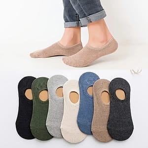 5 Pairs Of Men’s Boat Socks, Short Anti-odor Silicone Non-slip Summer Thin Breathable Invisible Low-cut Socks. Clothing Shop Online at Dubai Trades