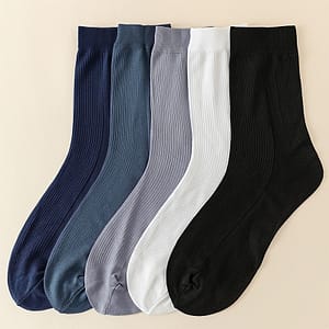5 Pairs Of Men’s Mid-calf Business Socks, Cool And Breathable Thin Casual Socks For Summer. Athletic Socks Shop Online at Dubai Trades