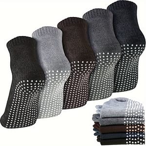 5 Pairs Of Unisex Grip Socks Slipper Barre Socks For Yoga Pilates Barre Home Workout Sports Clothing Shop Online at Dubai Trades